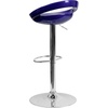 image:imageFlash Furniture Wilson 2 Pack Contemporary Black Plastic Adjustable Height Barstool with Rounded Cutout Back and Chrome BaseBlue
