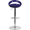 image:imageFlash Furniture Wilson 2 Pack Contemporary Black Plastic Adjustable Height Barstool with Rounded Cutout Back and Chrome BaseBlue