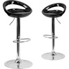 image:imageFlash Furniture Wilson 2 Pack Contemporary Black Plastic Adjustable Height Barstool with Rounded Cutout Back and Chrome BaseGreen