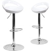 image:imageFlash Furniture Wilson 2 Pack Contemporary Black Plastic Adjustable Height Barstool with Rounded Cutout Back and Chrome BaseGreen