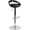 image:imageFlash Furniture Wilson 2 Pack Contemporary Black Plastic Adjustable Height Barstool with Rounded Cutout Back and Chrome BaseGreen