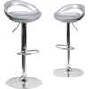 image:imageFlash Furniture Wilson 2 Pack Contemporary Black Plastic Adjustable Height Barstool with Rounded Cutout Back and Chrome BaseGreen