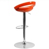image:imageFlash Furniture Wilson 2 Pack Contemporary Black Plastic Adjustable Height Barstool with Rounded Cutout Back and Chrome BaseOrange