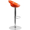image:imageFlash Furniture Wilson 2 Pack Contemporary Black Plastic Adjustable Height Barstool with Rounded Cutout Back and Chrome BaseOrange