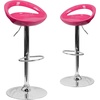 image:imageFlash Furniture Wilson 2 Pack Contemporary Black Plastic Adjustable Height Barstool with Rounded Cutout Back and Chrome BasePink
