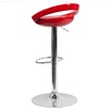 image:imageFlash Furniture Wilson 2 Pack Contemporary Black Plastic Adjustable Height Barstool with Rounded Cutout Back and Chrome BaseRed