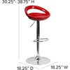 image:imageFlash Furniture Wilson 2 Pack Contemporary Black Plastic Adjustable Height Barstool with Rounded Cutout Back and Chrome BaseRed