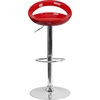 image:imageFlash Furniture Wilson 2 Pack Contemporary Black Plastic Adjustable Height Barstool with Rounded Cutout Back and Chrome BaseRed