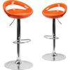 image:imageFlash Furniture Wilson 2 Pack Contemporary Black Plastic Adjustable Height Barstool with Rounded Cutout Back and Chrome BaseSilver