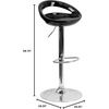 image:imageFlash Furniture Wilson 2 Pack Contemporary Black Plastic Adjustable Height Barstool with Rounded Cutout Back and Chrome BaseSilver
