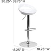 image:imageFlash Furniture Wilson 2 Pack Contemporary Black Plastic Adjustable Height Barstool with Rounded Cutout Back and Chrome BaseWhite