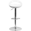 image:imageFlash Furniture Wilson 2 Pack Contemporary Black Plastic Adjustable Height Barstool with Rounded Cutout Back and Chrome BaseWhite