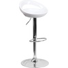 image:imageFlash Furniture Wilson 2 Pack Contemporary Black Plastic Adjustable Height Barstool with Rounded Cutout Back and Chrome BaseWhite