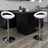 image:imageFlash Furniture Wilson 2 Pack Contemporary Black Plastic Adjustable Height Barstool with Rounded Cutout Back and Chrome BaseWhite