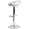 image:imageFlash Furniture Wilson 2 Pack Contemporary Black Plastic Adjustable Height Barstool with Rounded Cutout Back and Chrome BaseWhite