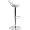 image:imageFlash Furniture Wilson 2 Pack Contemporary Black Plastic Adjustable Height Barstool with Rounded Cutout Back and Chrome BaseWhite