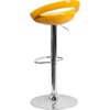 image:imageFlash Furniture Wilson 2 Pack Contemporary Black Plastic Adjustable Height Barstool with Rounded Cutout Back and Chrome BaseYellow