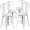 image:imageFlash Furniture 24 in Metal IndoorOutdoor Counter Stool White 4Pack