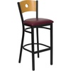 image:imageFlash Furniture HERCULES Series Black Circle Back Metal Restaurant Barstool  Natural Wood Back Black Vinyl SeatNatural Wood BackBurgundy Vinyl SeatBlack Metal Frame