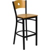 image:imageFlash Furniture HERCULES Series Black Circle Back Metal Restaurant Barstool  Natural Wood Back Black Vinyl SeatNatural Wood BackNatural Wood SeatBlack Metal Frame