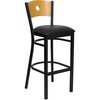 image:imageFlash Furniture HERCULES Series Black Circle Back Metal Restaurant Barstool  Natural Wood Back Black Vinyl Seatblack