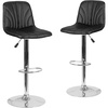 image:imageFlash Furniture Ryan 2 Pack Contemporary Black Vinyl Adjustable Height Barstool with Embellished Stitch Design and Chrome BaseBlack