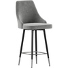 image:imageFlash Furniture Shelly Set of 2 Commercial Counter Height Bar Stools  Gray LeatherSoft Upholstery  Black Metal Frames  26 High  Chrome Feet and FootrestsGrey