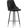 image:imageFlash Furniture Shelly Set of 2 Commercial Counter Height Bar Stools  Gray LeatherSoft Upholstery  Black Metal Frames  26 High  Chrome Feet and FootrestsBlack