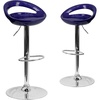 image:imageFlash Furniture Wilson 2 Pack Contemporary Black Plastic Adjustable Height Barstool with Rounded Cutout Back and Chrome BaseBlue