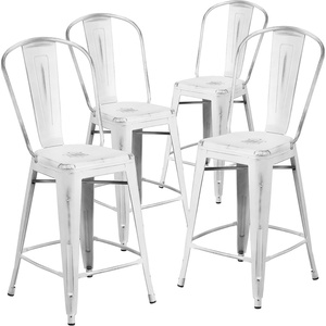 image:imageFlash Furniture 24 in Metal IndoorOutdoor Counter Stool White 4Pack