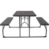 image:imageFlash Furniture 45 ft Wood Folding Picnic Table and Benches WhiteBrown