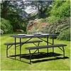 image:imageFlash Furniture 45 ft Wood Folding Picnic Table and Benches WhiteBrown