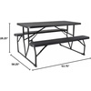 image:imageFlash Furniture 45 ft Wood Folding Picnic Table and Benches WhiteBrown