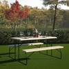 image:imageFlash Furniture 45 ft Wood Folding Picnic Table and Benches WhiteWhite Wood Grain