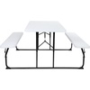 image:imageFlash Furniture 45 ft Wood Folding Picnic Table and Benches WhiteWhite Wood Grain