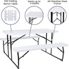 image:imageFlash Furniture 45 ft Wood Folding Picnic Table and Benches WhiteWhite Wood Grain