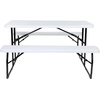 image:imageFlash Furniture 45 ft Wood Folding Picnic Table and Benches WhiteWhite Wood Grain