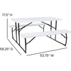 image:imageFlash Furniture 45 ft Wood Folding Picnic Table and Benches WhiteWhite Wood Grain