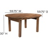 image:imageFlash Furniture HERCULES Series 60 Round Solid Pine Folding Farm Dining Table Set with 4 Cross Back Chairs and Cushions