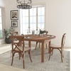 image:imageFlash Furniture HERCULES Series 60 Round Solid Pine Folding Farm Dining Table Set with 4 Cross Back Chairs and Cushions