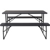image:imageFlash Furniture 45 ft Wood Folding Picnic Table and Benches WhiteBrown