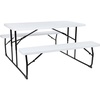 image:imageFlash Furniture 45 ft Wood Folding Picnic Table and Benches WhiteWhite Wood Grain