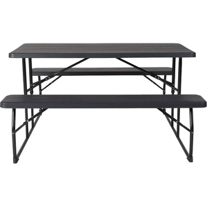 image:imageFlash Furniture 45 ft Wood Folding Picnic Table and Benches WhiteBrown