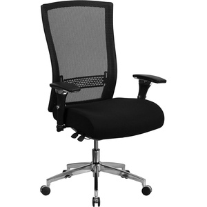 image:imageFlash Furniture HERCULES Series 247 Intensive Use 300 lb Rated Black LeatherSoft Multifunction Ergonomic Office Chair with Seat SliderBlack FabricMesh