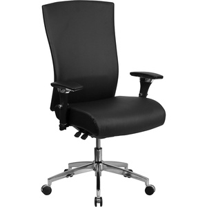 image:imageFlash Furniture HERCULES Series 247 Intensive Use 300 lb Rated Black LeatherSoft Multifunction Ergonomic Office Chair with Seat SliderBlack Leathersoft