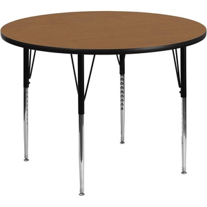 image:imageFlash Furniture Wren 60 Round Oak Thermal Laminate Activity Table  Standard Height Adjustable LegsOak