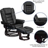 image:imageFlash Furniture Contemporary MultiPosition Recliner with Horizontal Stitching and Ottoman with Swivel Mahogany Wood Base in Black Leather